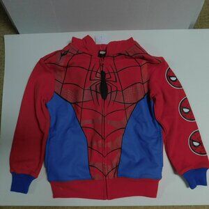 DISNEY Marvel Kids Boys Spiderman Fleece Full Zip Hoodie 5/6 NWT